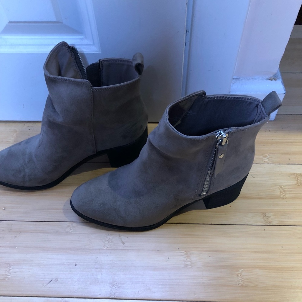 Gray H&M suede booties.